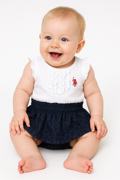 U.S Polo Assn denim cheetah print and pant set size 3m