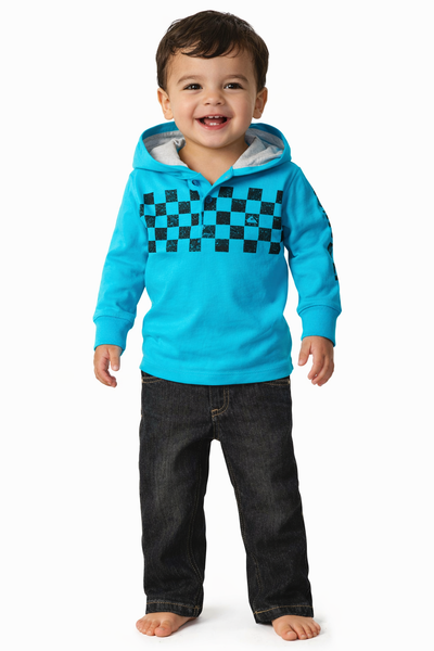 Quiksilver turquoise hoodie with jean set size 2