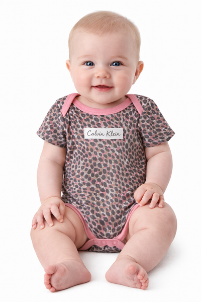 Pink Leopard Calvin Klein onesie 0-3 m