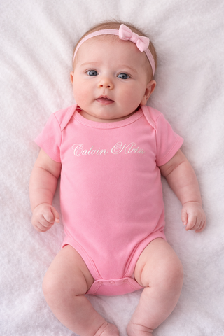 Calvin Klein Pink Logo Onesie size 0-3m