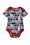 Quiksilver 3 Piece Bodysuit and Pant Set Red