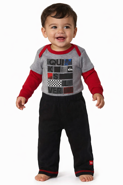 Quiksilver 3 Piece Bodysuit and Pant Set Red size 18m