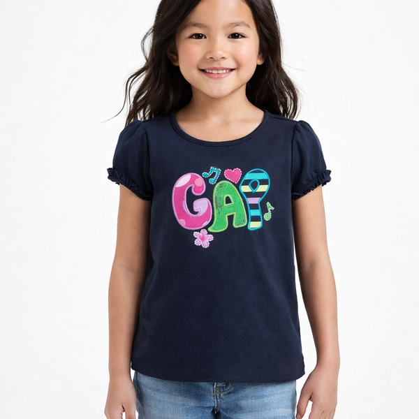 Gap Navy Multi Colour Logo Top size 7