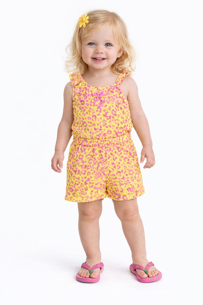 Baby Phat Lime and Pink Animal Print Jumpsuit