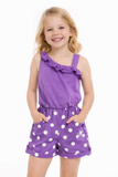 Beverly Hills Polo Club Purple Polka Dot Jumpsuit size 8