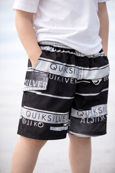 Quiksilver Black and White Volley Boardshorts size 5