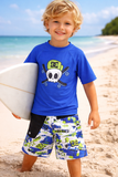 DC Shoes Co Skull Rashie and Boardshort Set size 5