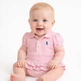 Ralph Lauren short sleeve baby pink dress with pants size 3m