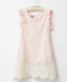 Zara Blush Pink Dress With Lace Overlay size 2